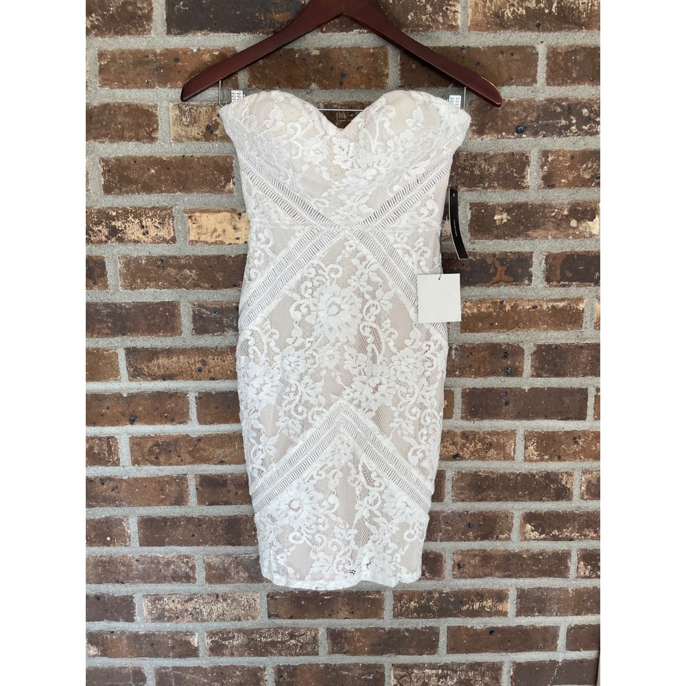 Lulus Lace Strapless Bodycon Dress